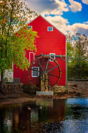Grist Mill with Water Wheel